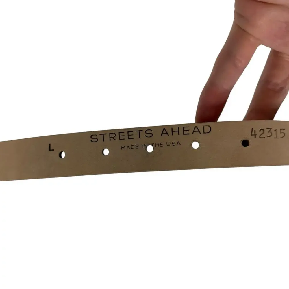 Streets Ahead Larkin Belt Italian Leather Studs Distressed Rock Grunge Casual L